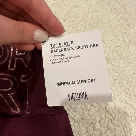 NWT victoria's secret sport the player glitter logo sports bra size medium - Picture 3 of 4